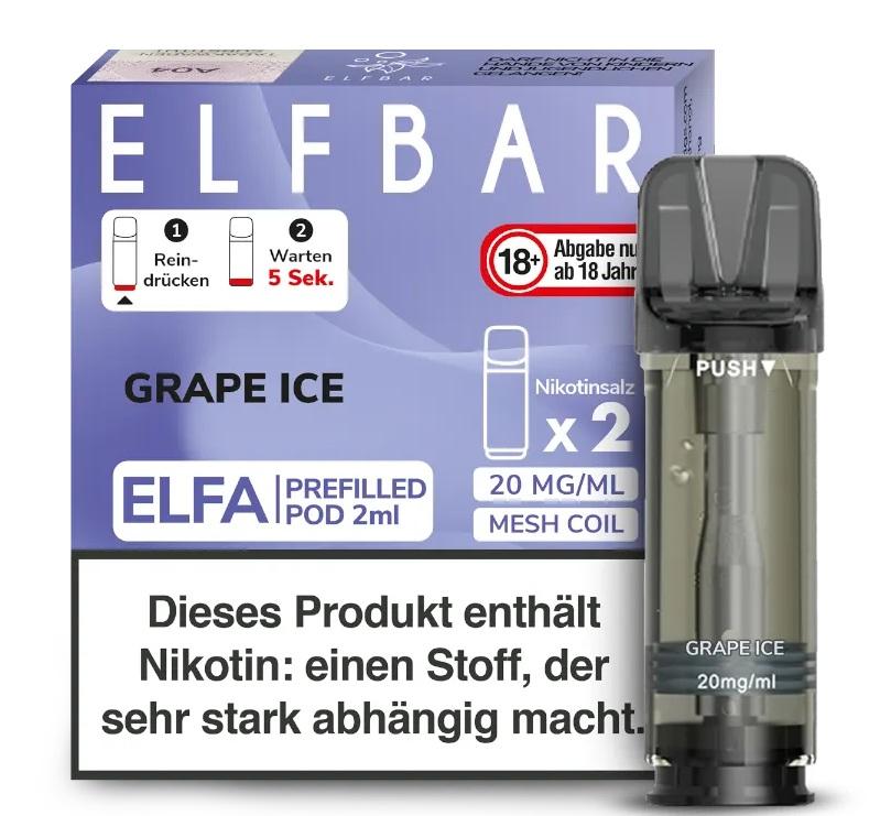 Elfbar ELFA Pod Grape Ice 20mg/ml 1 Packung 2 Stück