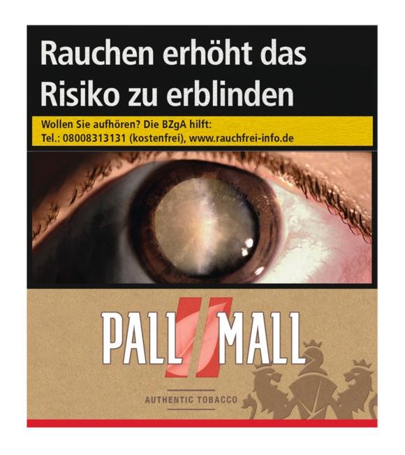 Eine Packung Pall Mall Zigaretten Authentic Red Super mit 31 Stück.