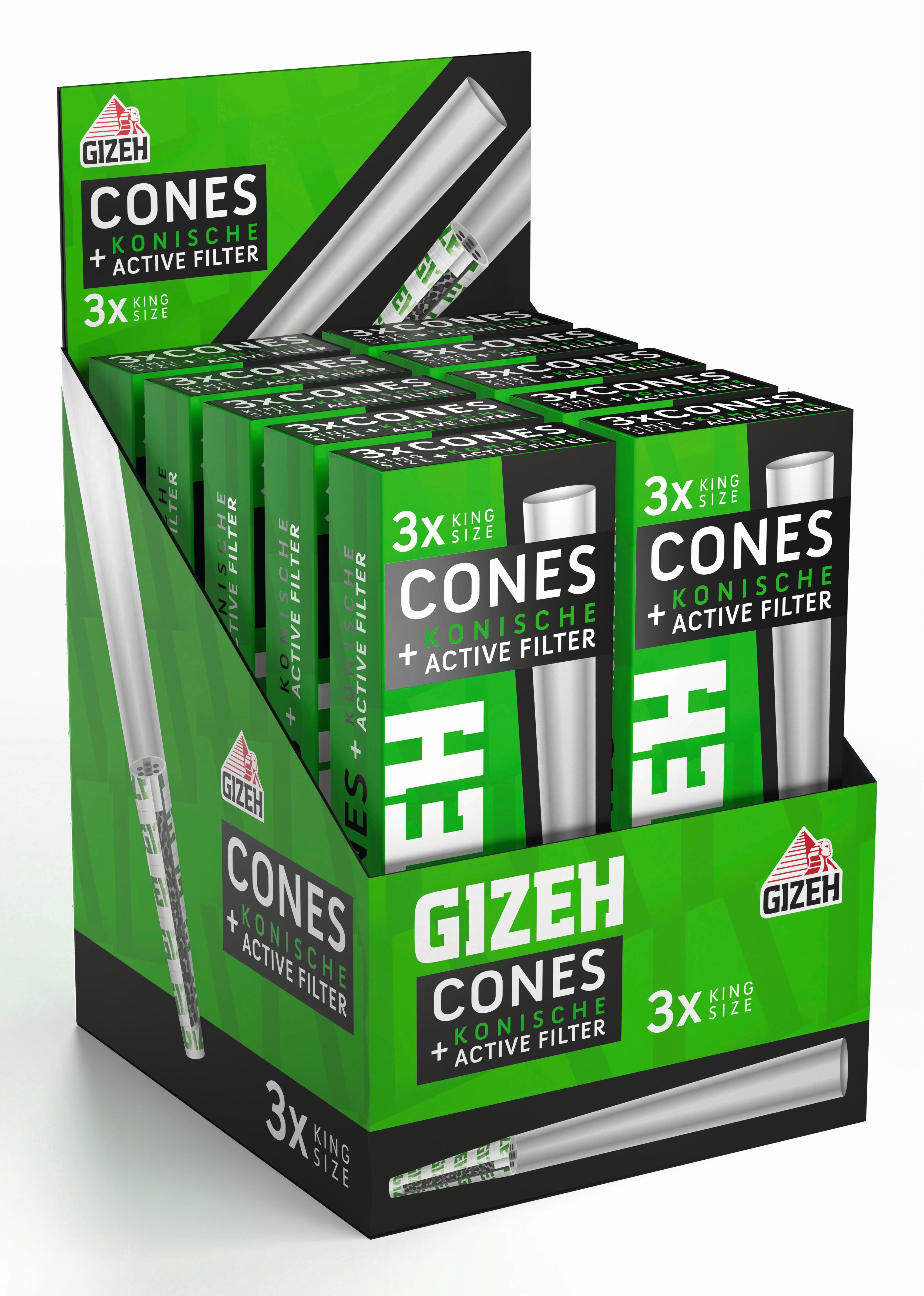Gizeh Cones + Active Filter 1 Gebinde 10x3 Stück