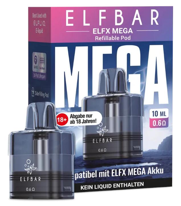 Elfbar Elfx MegaPod 10ml 0,6 Ohm 1 Packung 1 Stück