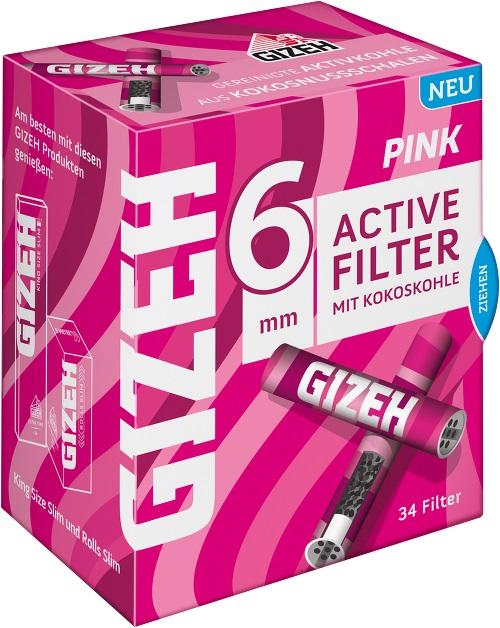 Gizeh All Pink Active Filter 6 mm 1 Packung 34 Stück