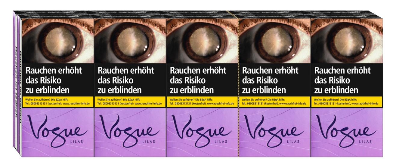 Stange Vogue Zigaretten Lilas Super Slims, elegante Filterzigaretten im Slim Format, bestehend aus 10 Packungen á 20 Stück.