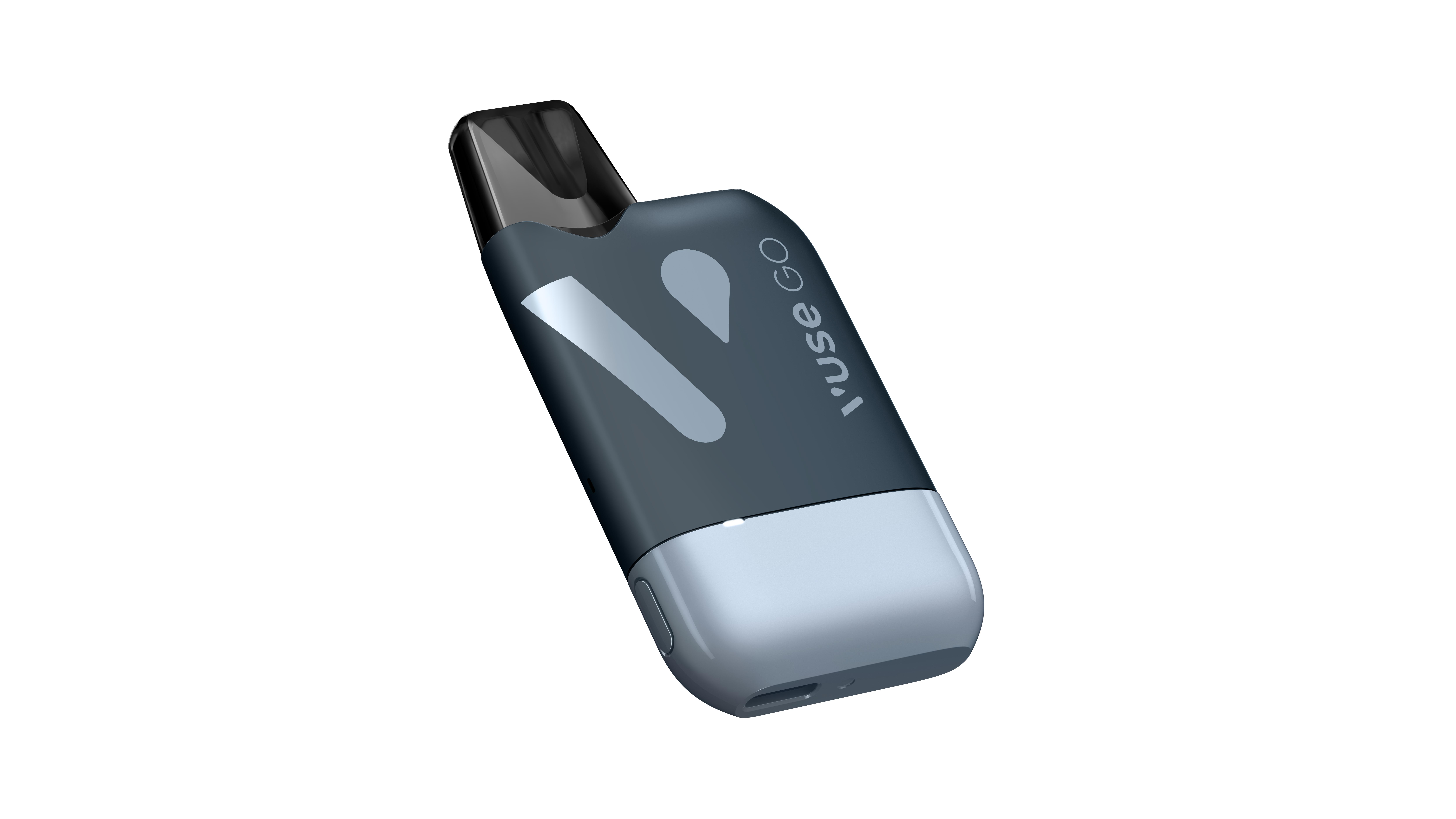 Vuse GO Reload Device Black, wiederaufladbares E-Zigaretten-Gerät in Schwarz/Dunkelblau mit markantem Vuse Go Schriftzug, 1 Stück.
