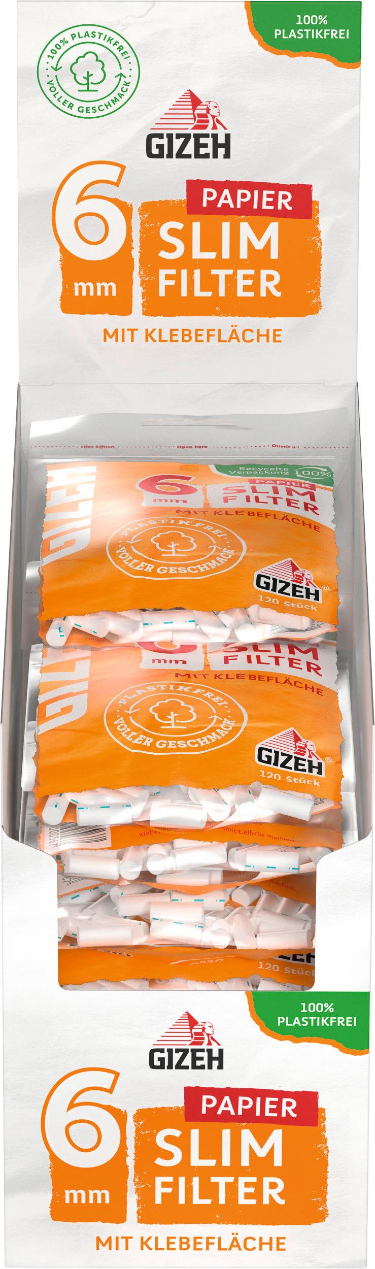 Gizeh Papierfilter Slim 1 Stange 20x120 Stück