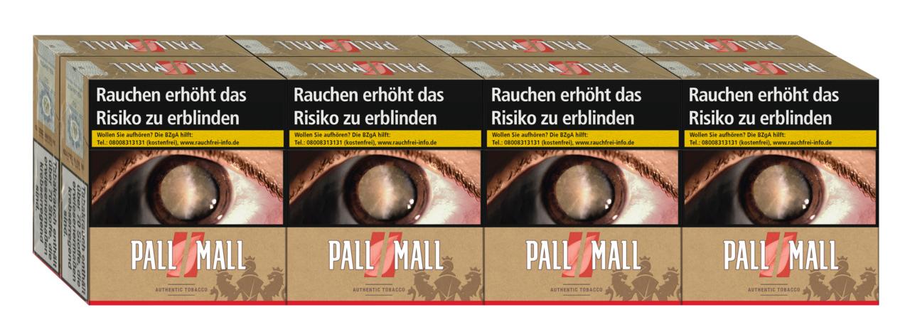 Eine Stange Pall Mall Zigaretten Authentic Red Super mit 8 Packungen á 31 Stück.