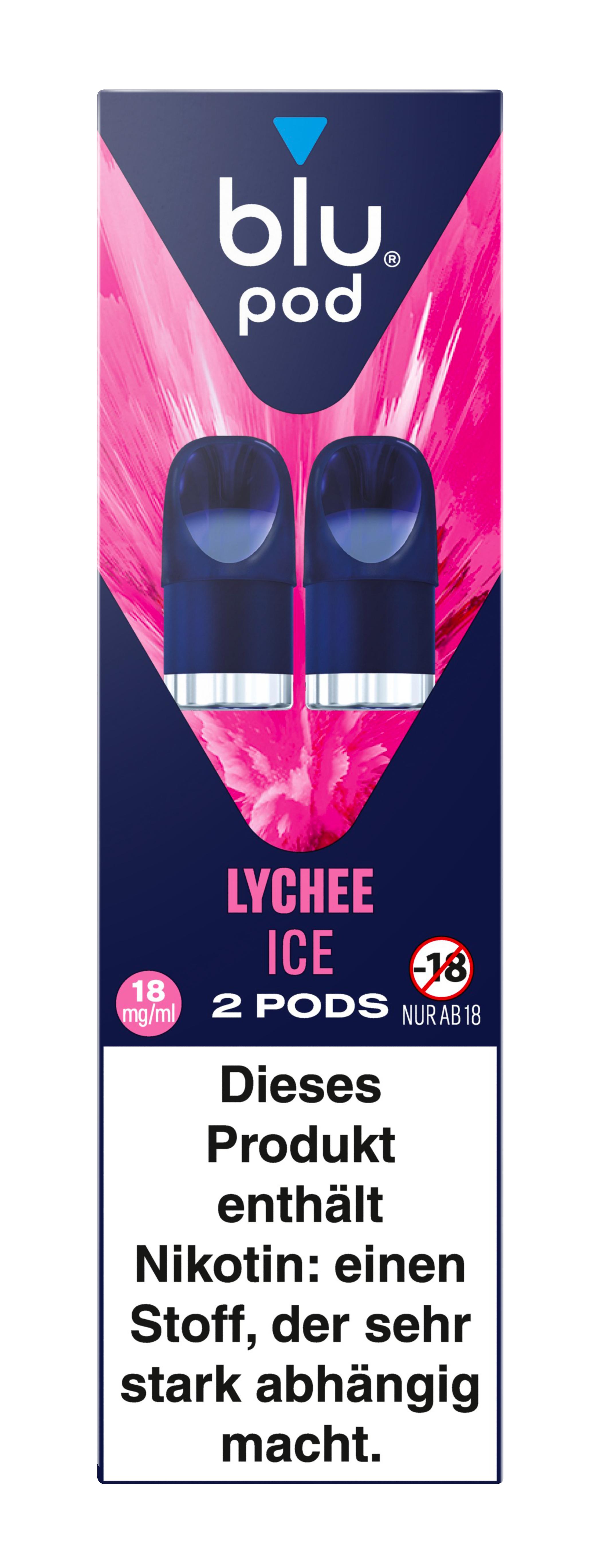 blu Pod Lychee Ice18mg 1 Packung 2 Stück