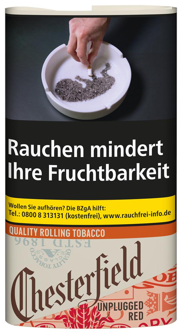 Chesterfield Zigarettentabak Unplugged Red 1 Gebinde 5x30 Gramm