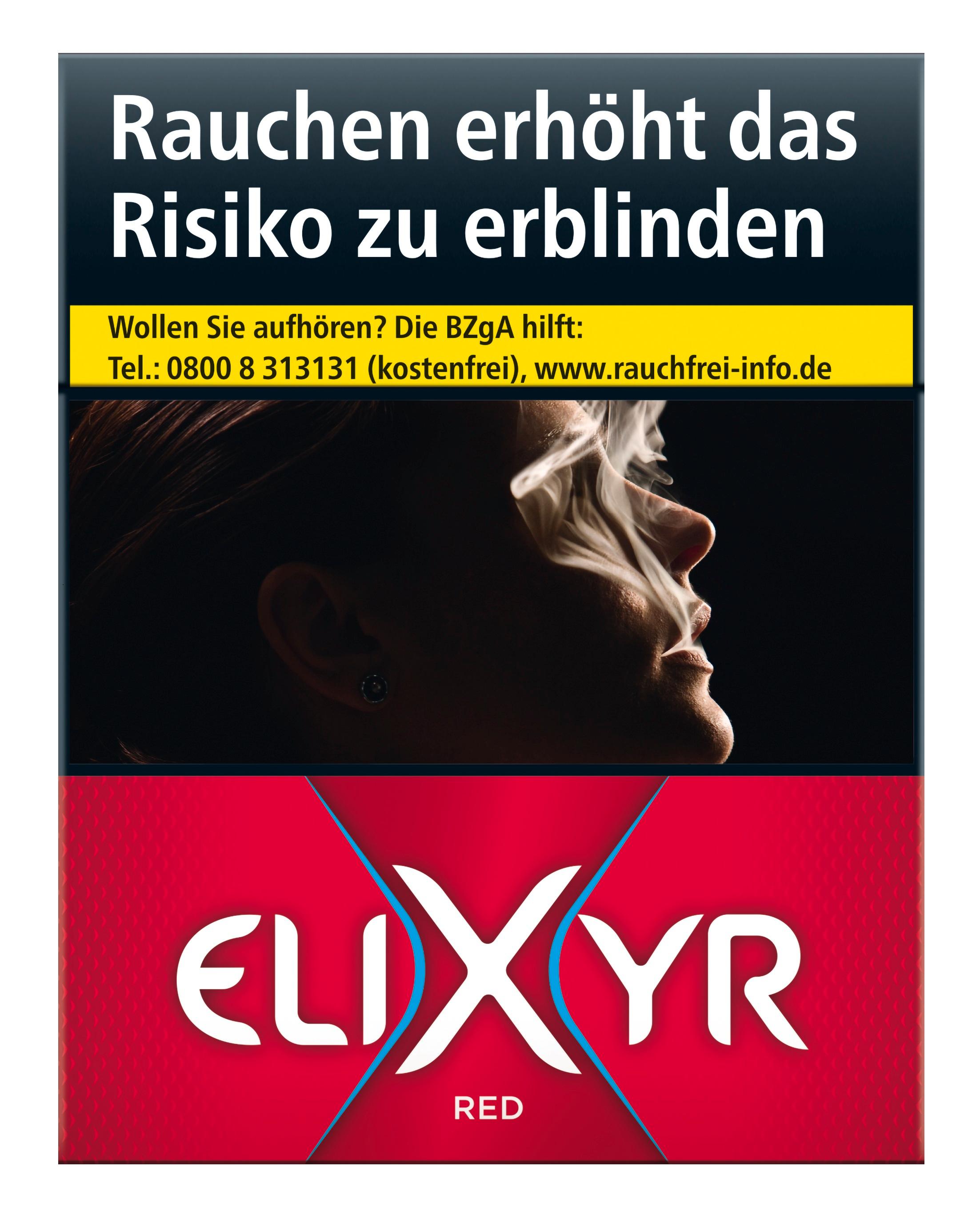 Elixyr Reds XXXL Zigaretten, die kräftigere Version, als 1 Stange mit 5 Packungen á 37 Stück.