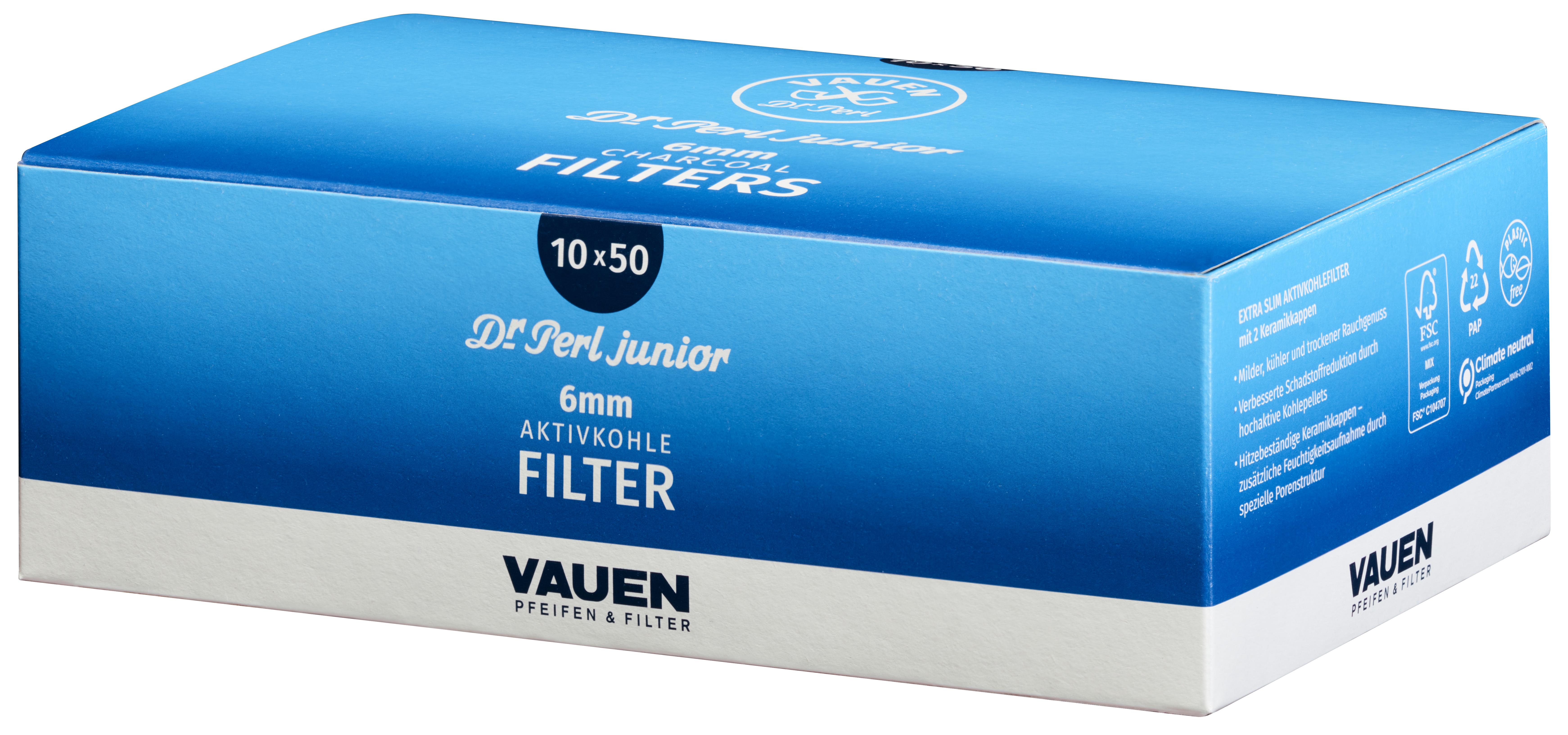 Dr. Perl Junior Jufifty Pfeifenfilter 1 Gebinde 10x50 Stück