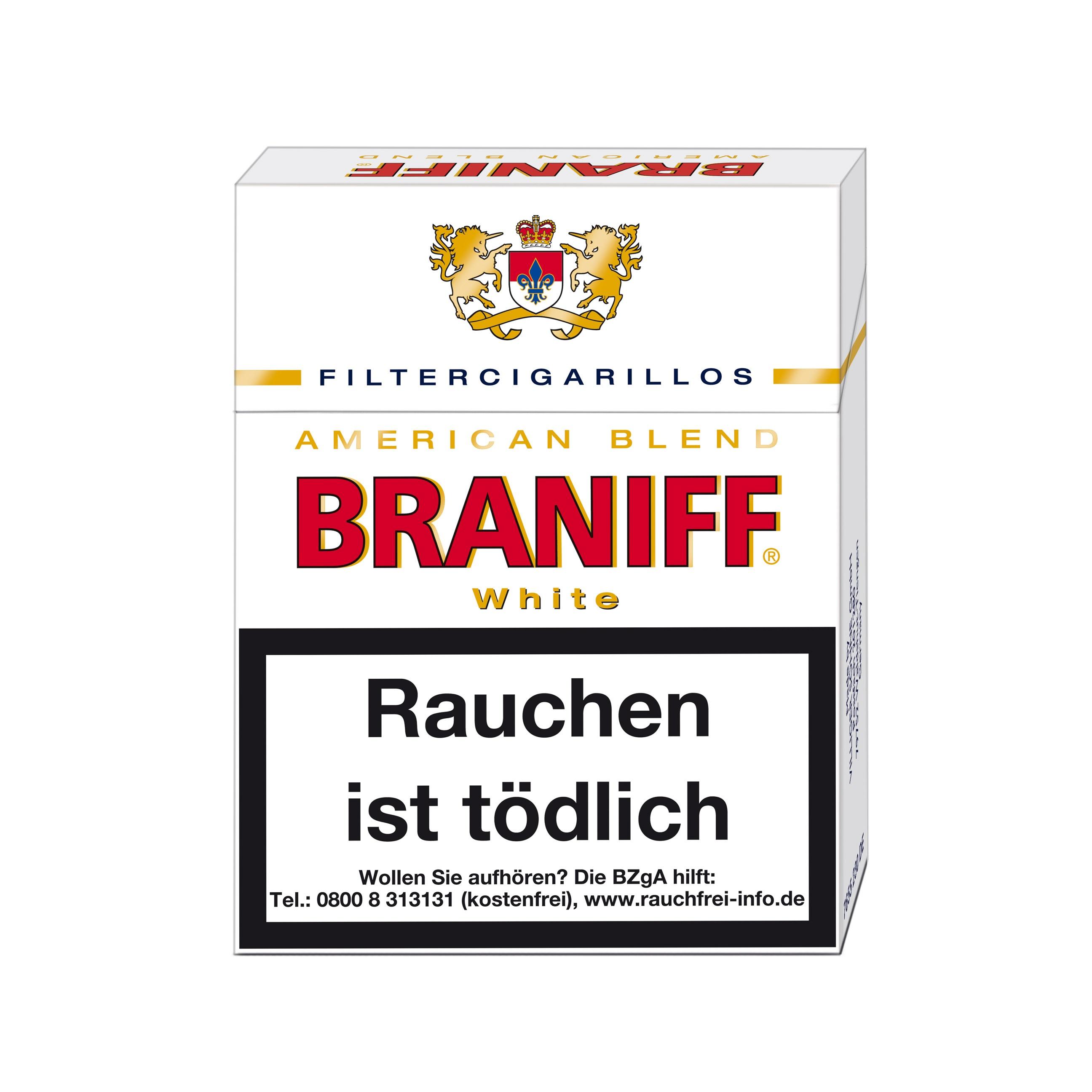 Braniff White Zigarillos Naturdeckblatt 1 Stange