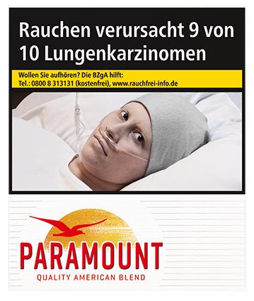 Paramount Red Zigaretten als Stange mit 6 Packungen zu je 35 Stück in einer Standard-Produktverpackung.