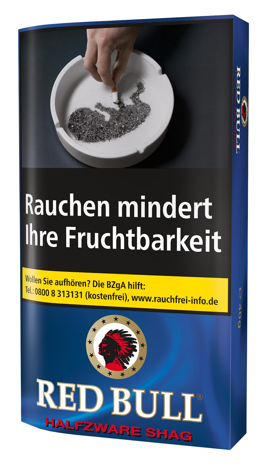 Red Bull Zigarettentabak Halfzware Shag 1 Packung 40 Gramm