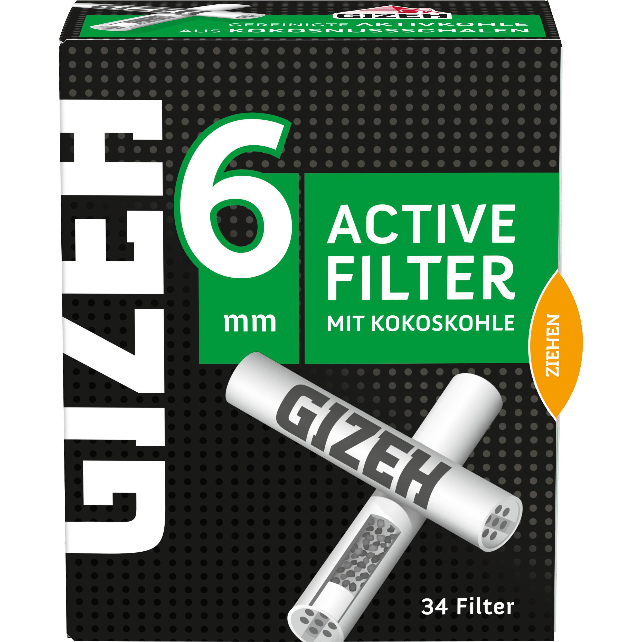 Gizeh Black Active Filter 6 mm 1 Packung 34 Stück