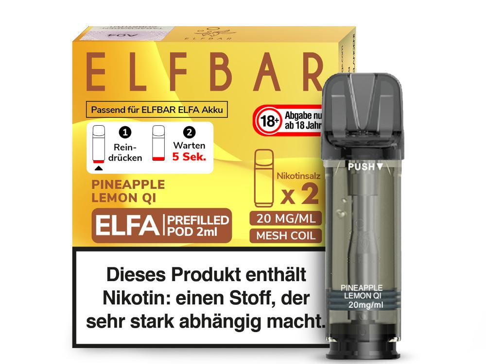 Elfbar ELFA Pod Pineapple Lemon Qi 20mg/ml 1 Packung 2 Stück