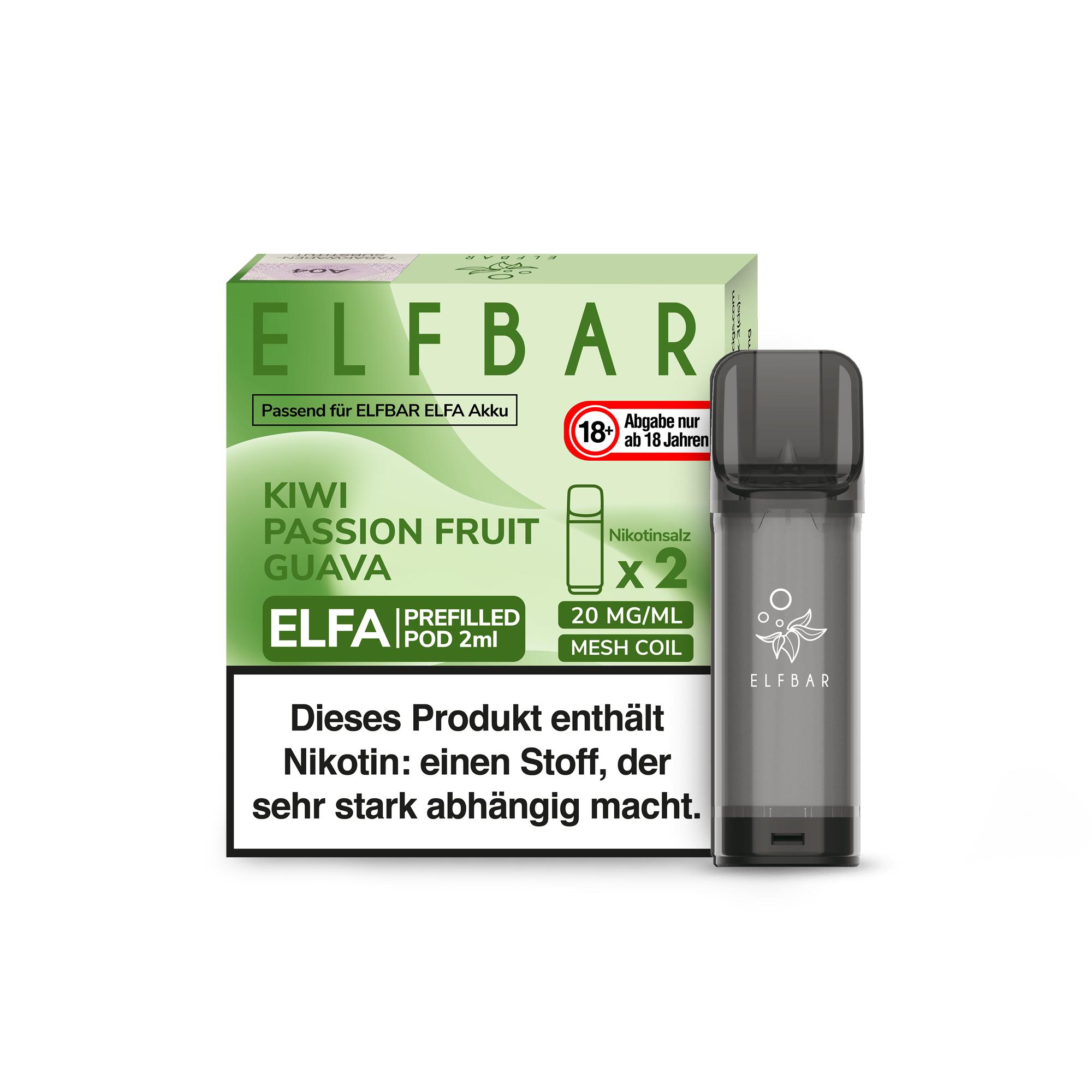 Elfbar ELFA Pod Kiwi Passionsfruit Guava 1 Packung 2 Stück