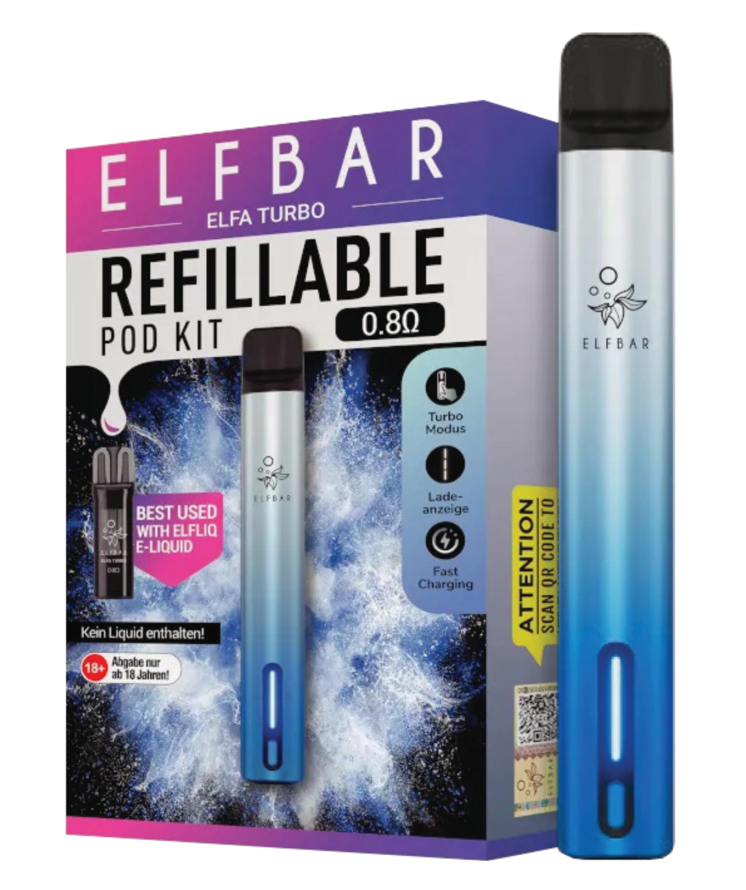 Elfbar ELFA TURBO Set Aurora Cyan 1 Packung 1 Stück