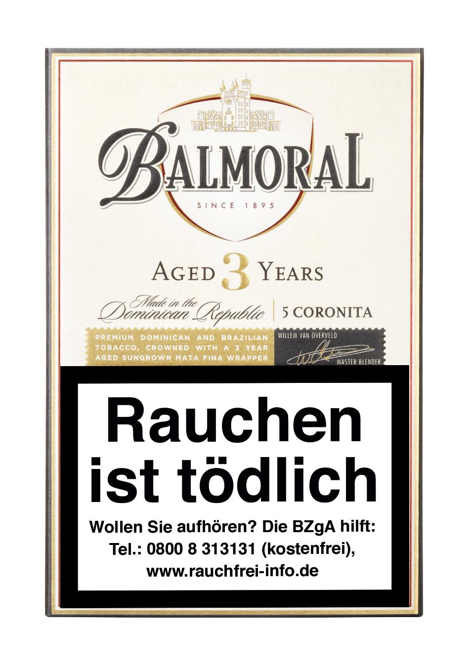 Balmoral Zigarren Aged 3 Years Coronita 1 Packung