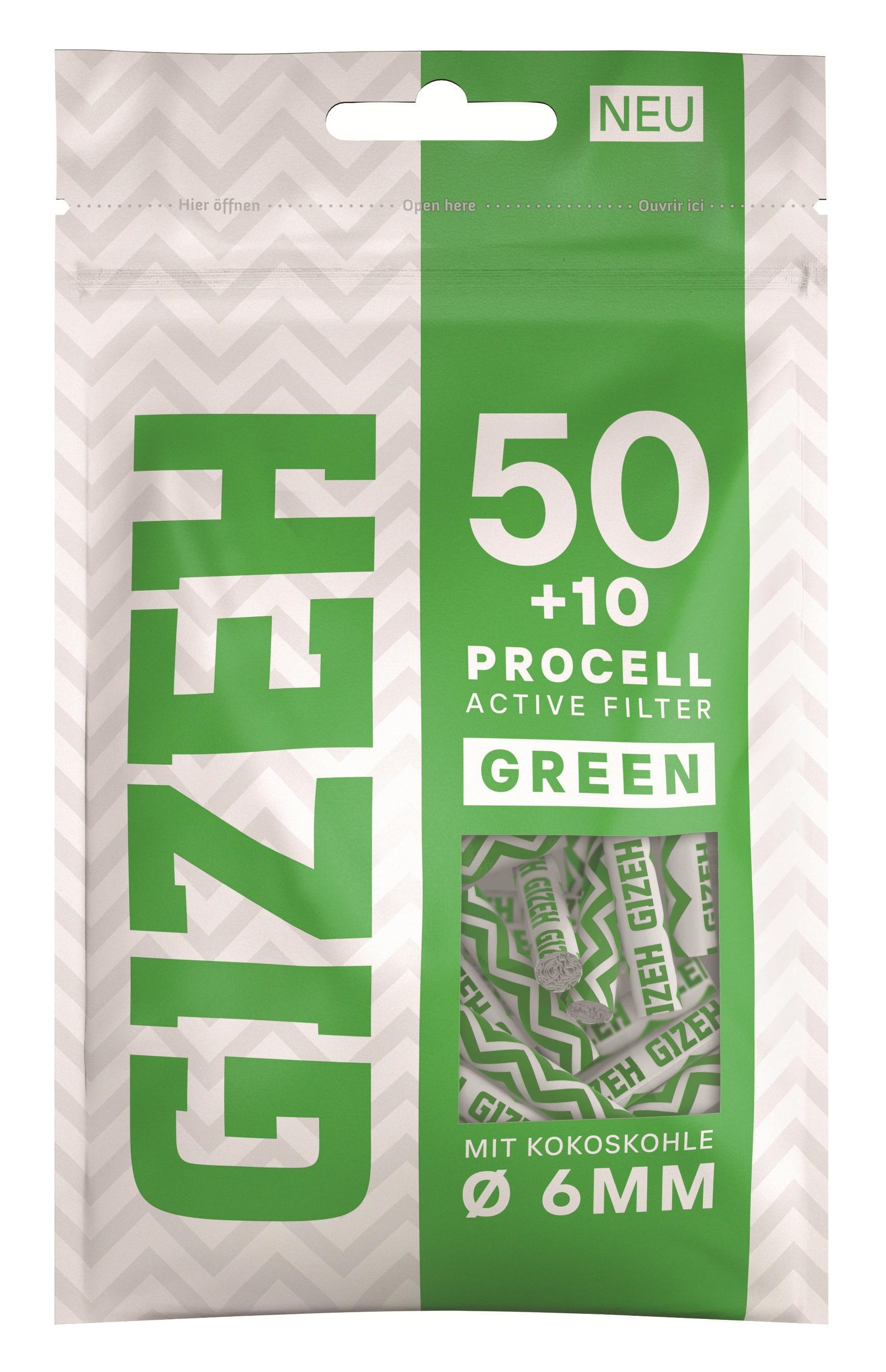 Gizeh ProCell Active Filter Green 1 Gebinde 10x60 Stück
