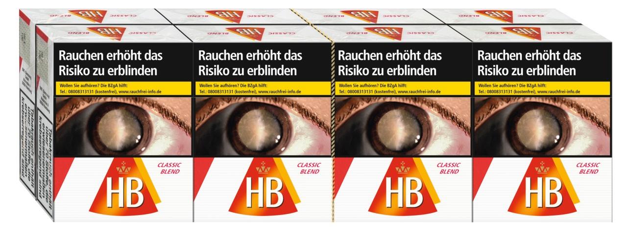 Stange HB Zigaretten Classic Blend Giga mit 8 Packungen á 22 Stück im klassischen HB Design.