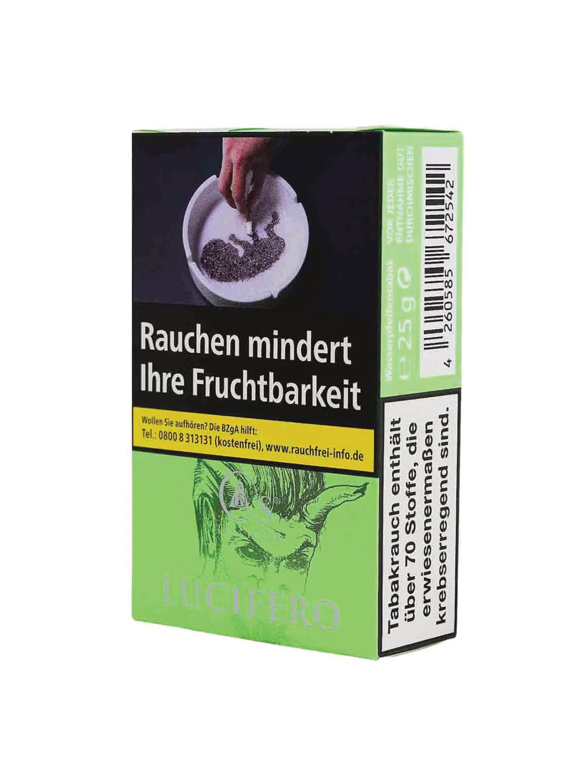 Os Tobacco Lucifero Shisha Tabak 1 Packung 25 Gramm