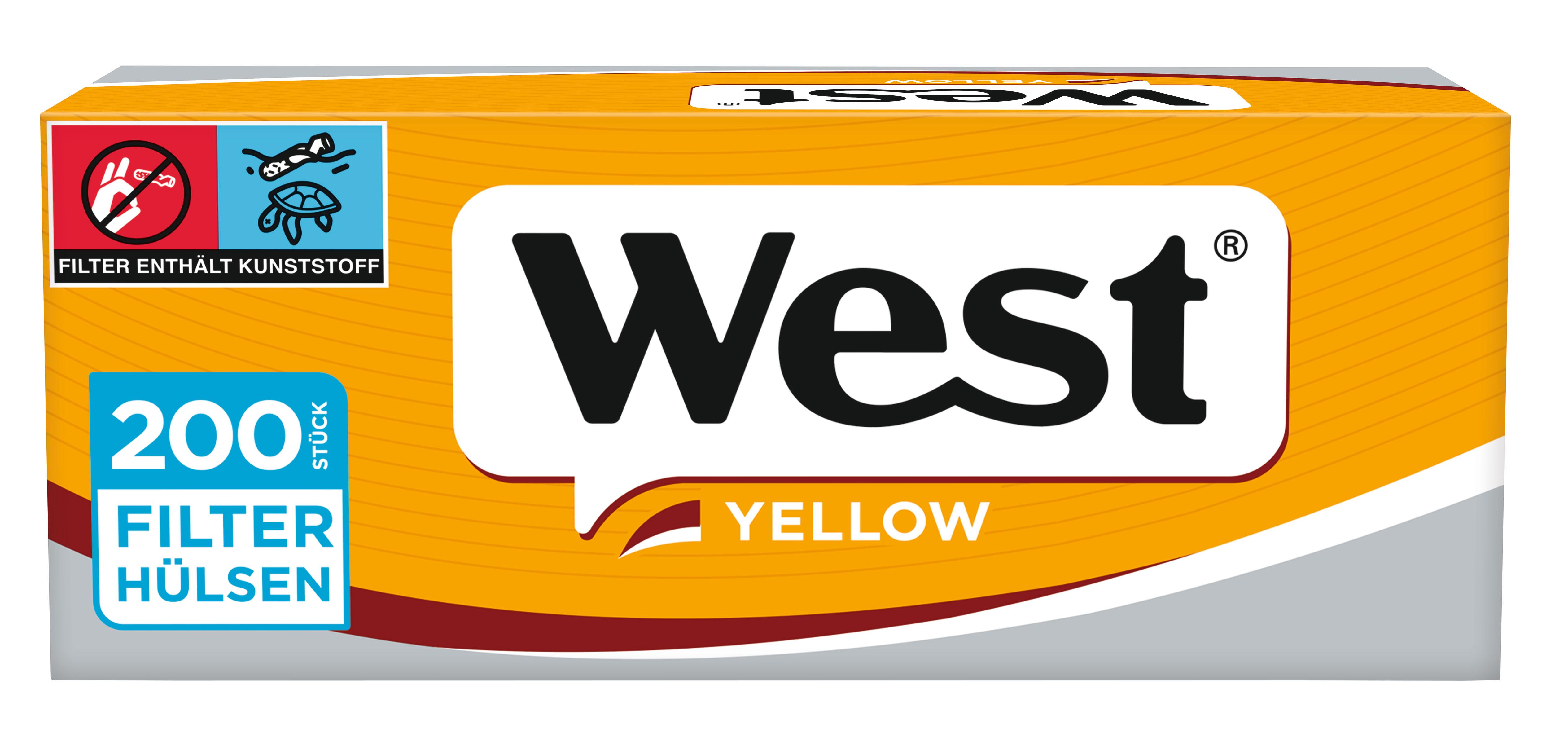 West Yellow Zigarettenhülsen 1 Packung 200 Stück