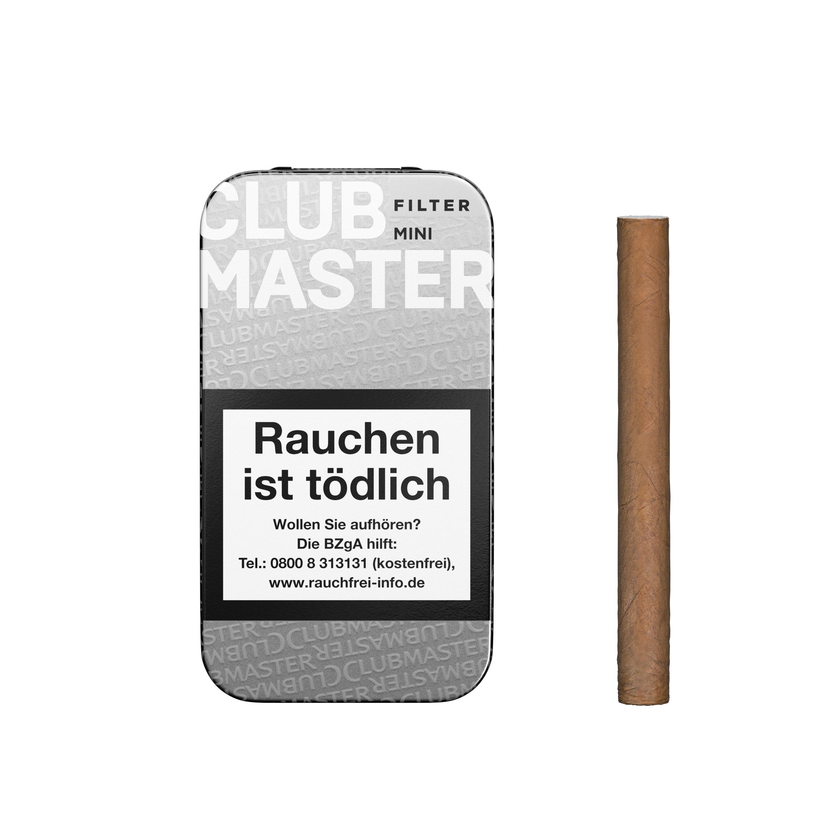 Clubmaster Zigarillos 176 Mini Filter White 1 Stange