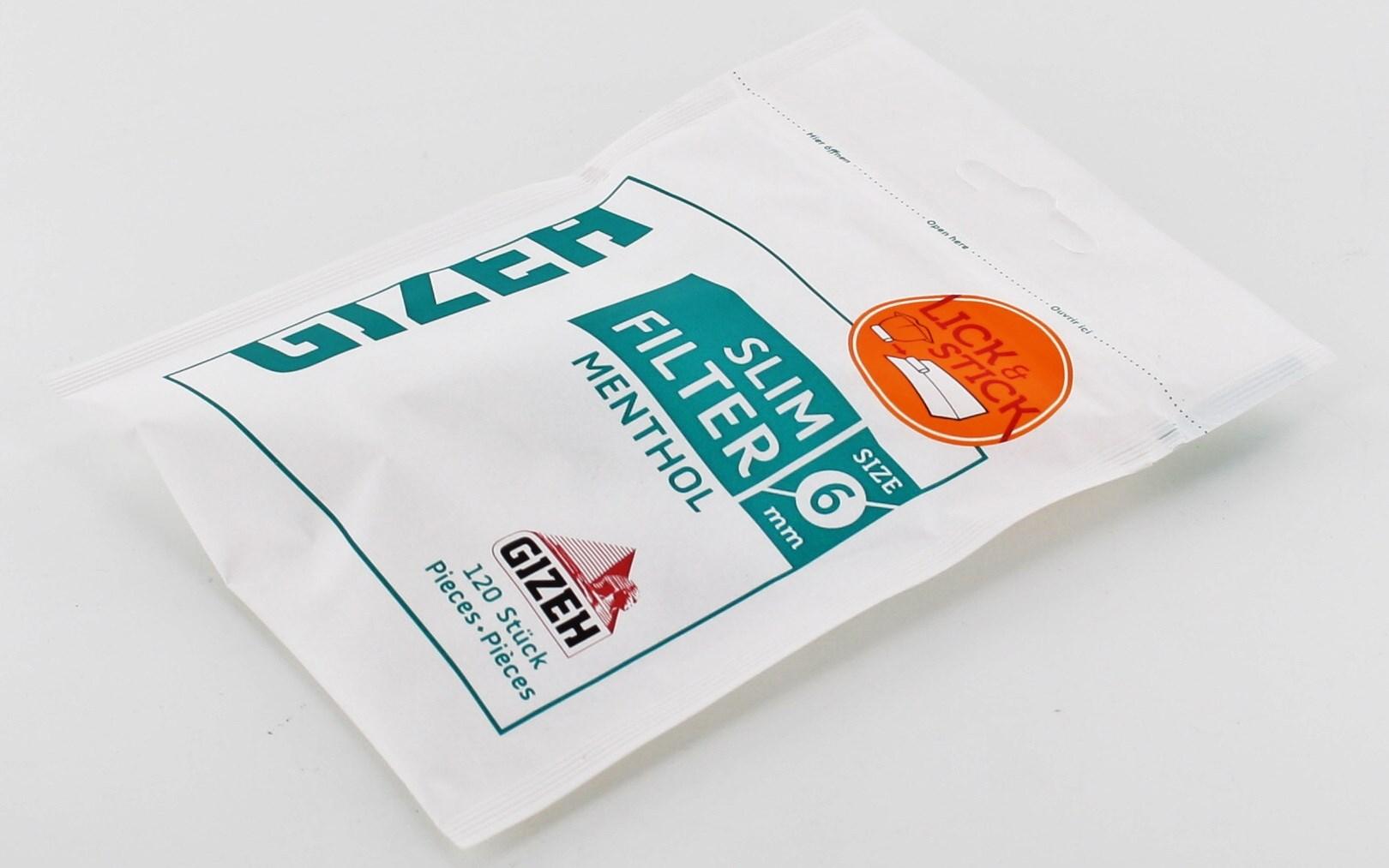 Gizeh Slim Filter Menthol Regular Size 1 Packung 120 Stück