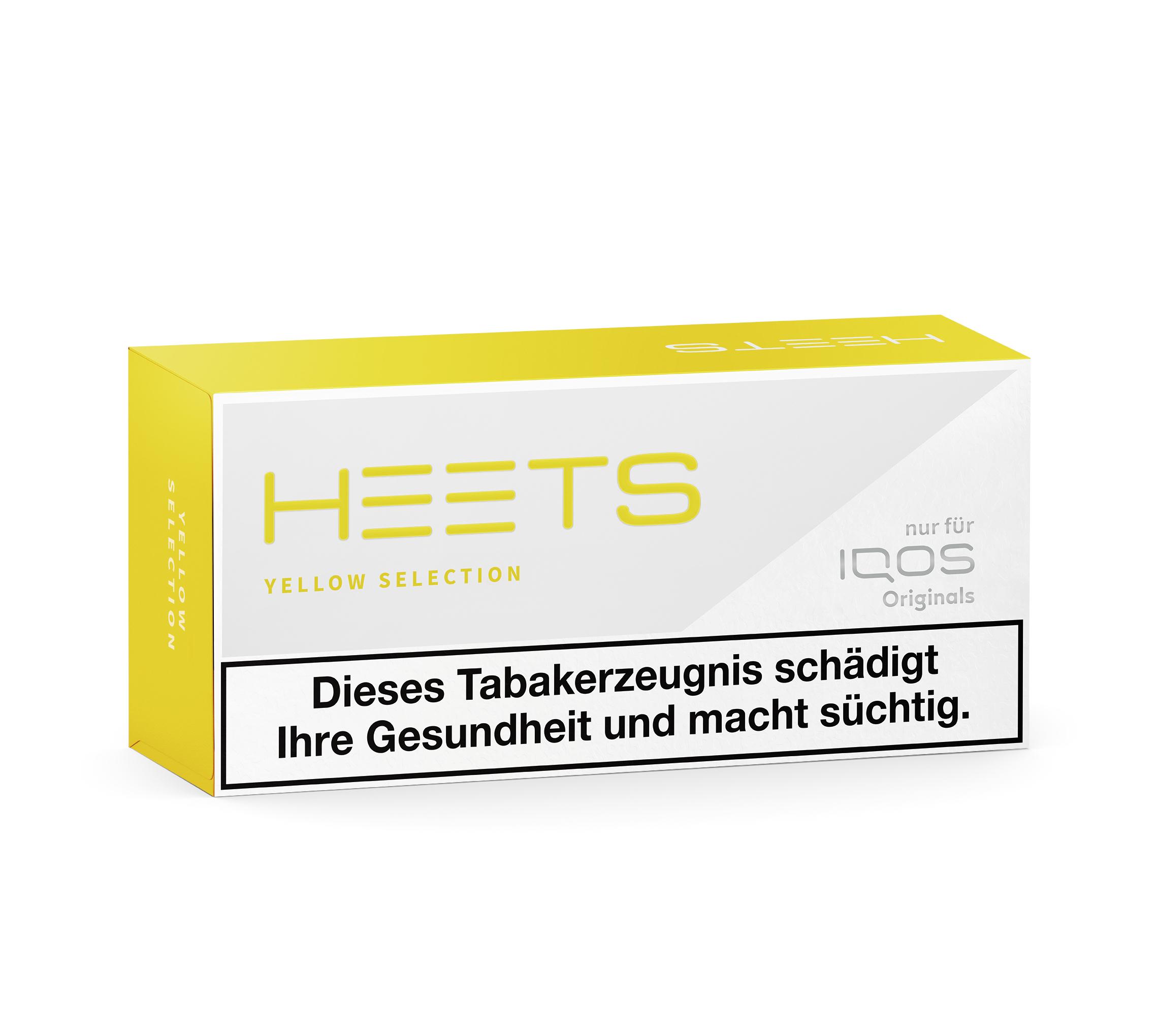 HEETS Yellow Selection 1 Stange in gelber Einzelpackung abgebildet.