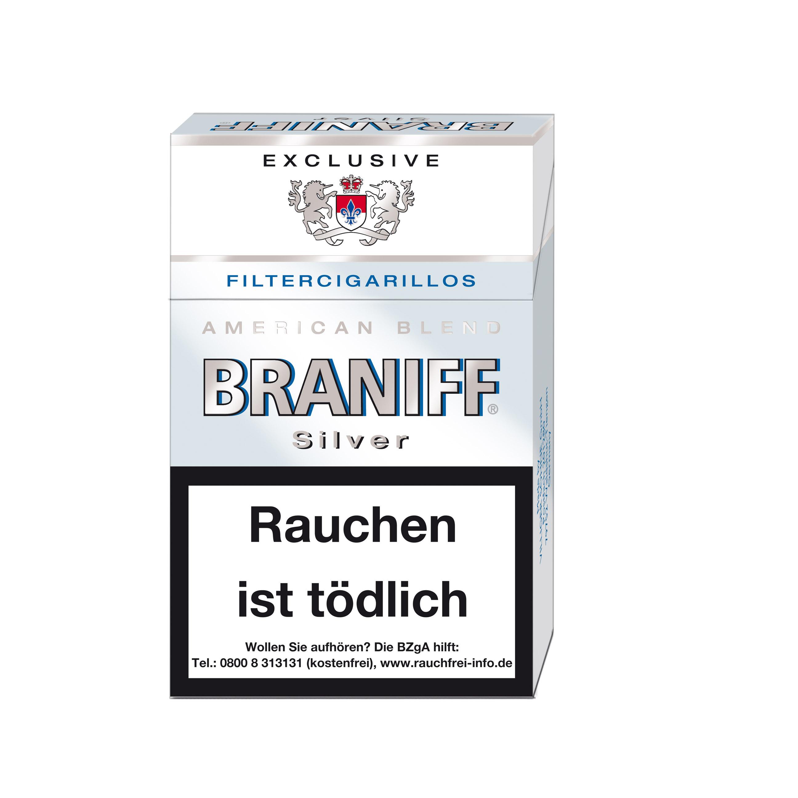 Braniff Zigarillos Excklusiv Silver Naturdeckblatt 1 Packung