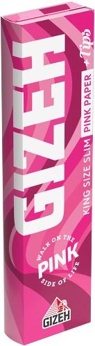 Gizeh All Pink King Size Slim + Tips 1 Packung 34 Stück