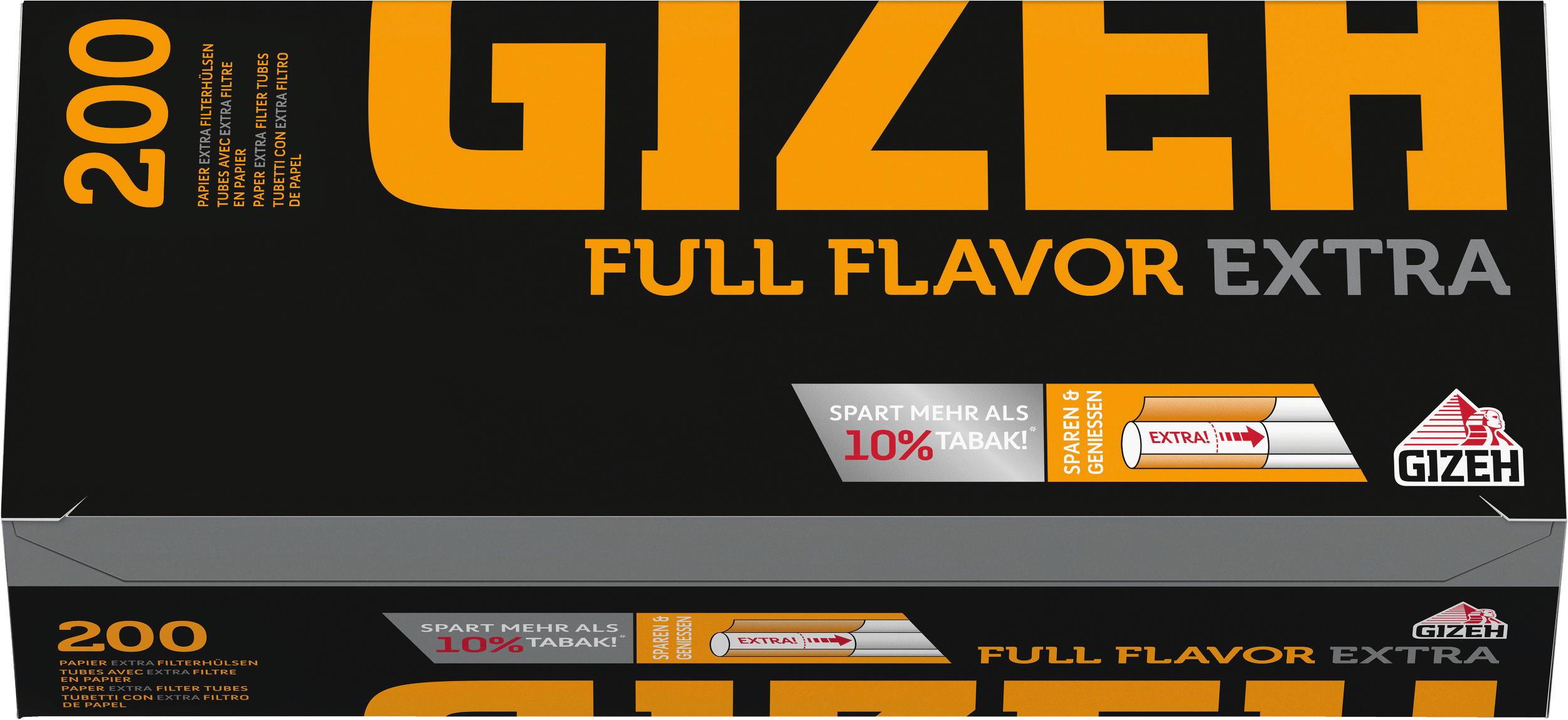 Gizeh Hülsen Full Flavor Extra 1 Packung 200 Stück