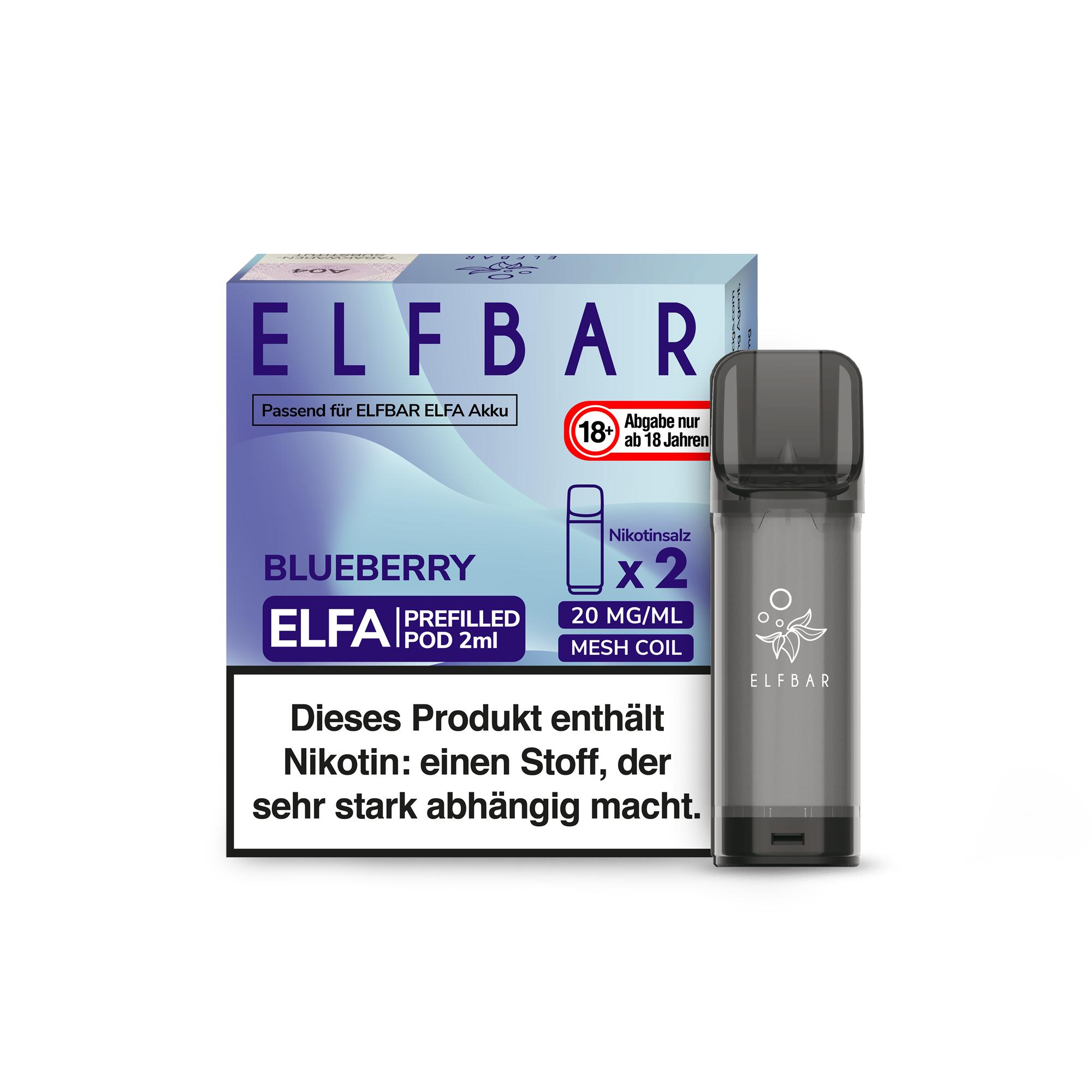 Elfbar ELFA Pod Blueberry 20 mg/ml 1 Packung 2 Stück