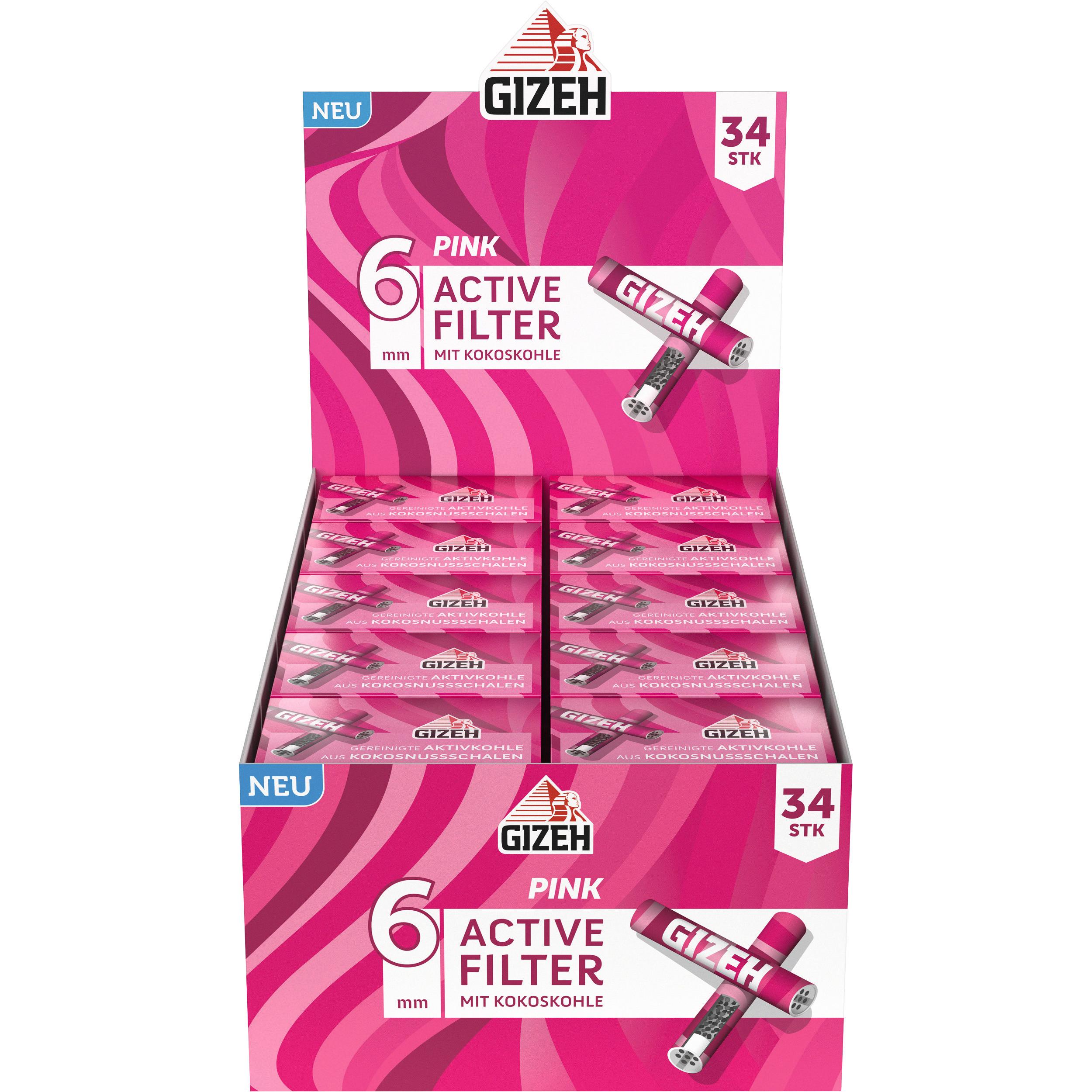 Gizeh All Pink Active Filter 6 mm 1 Stange 10x34 Stück