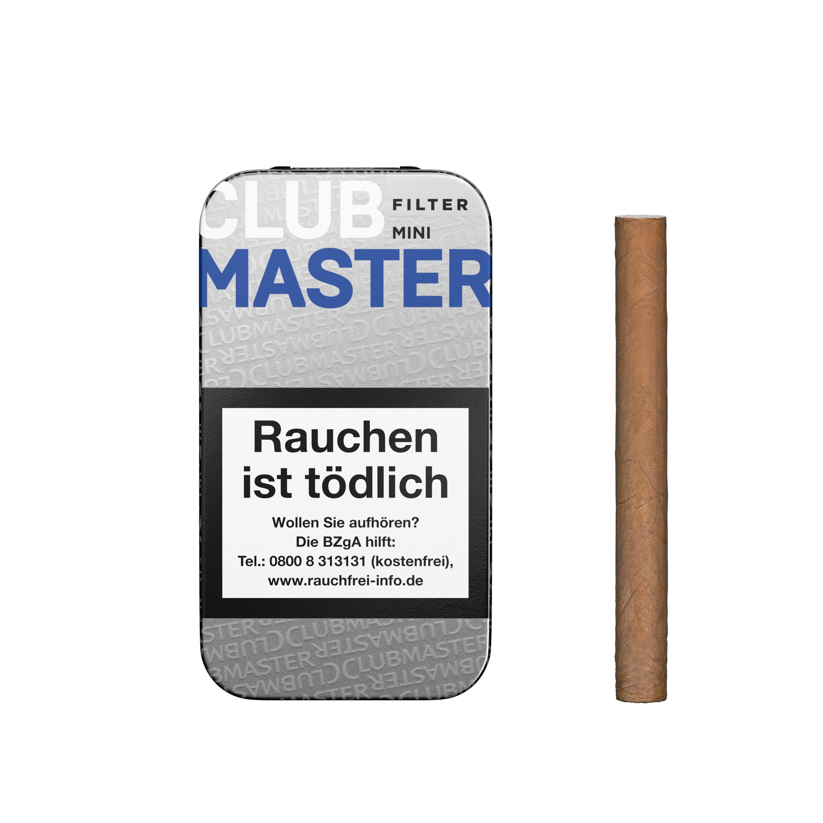 Clubmaster Zigarillos 282 Mini Filter Blue 1 Stange