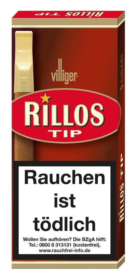 Villiger Rillos Tip Zigarillos mit Mundstück 1 Packung 5 Stück