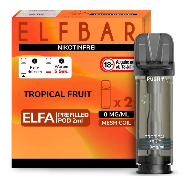 Elfbar ELFA Pods in der 2er-Packung, nikotinfrei, mit 2 ml Inhalt, Mesh-Coil-Technologie und magnetischer Fixierung für das ELFA Pod-Kit.