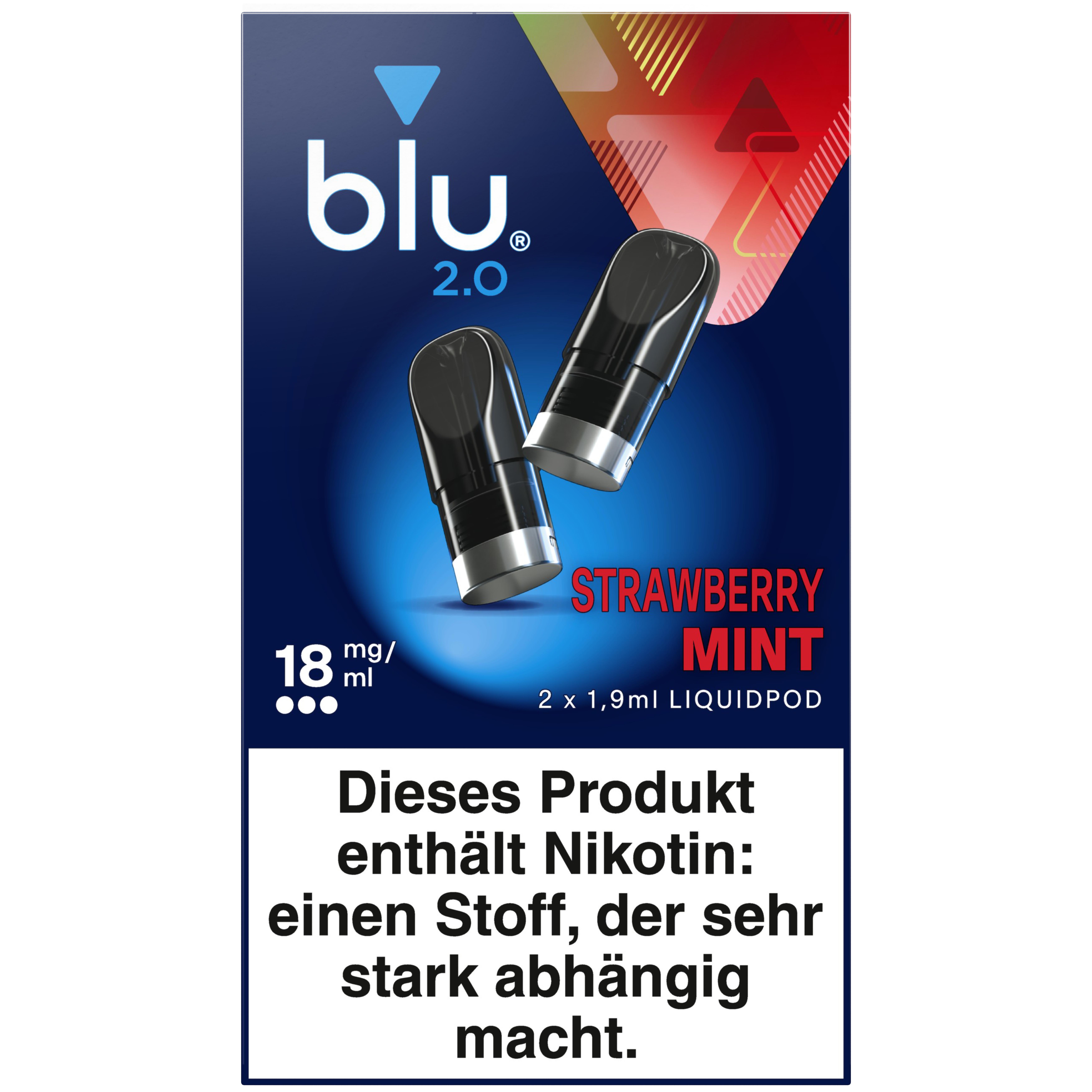 Blu 2.0 Liquipods Strawberry Mint 18mg 1 Packung 2 Stück
