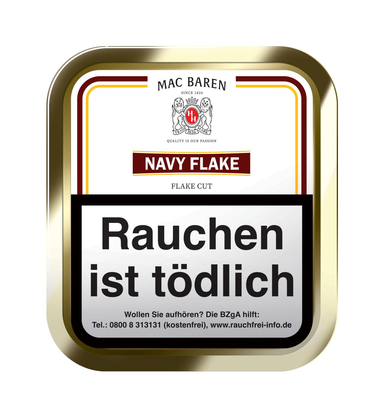 Mac Baren Pfeifentabak Navy Flake 1 Dose 100 Gramm