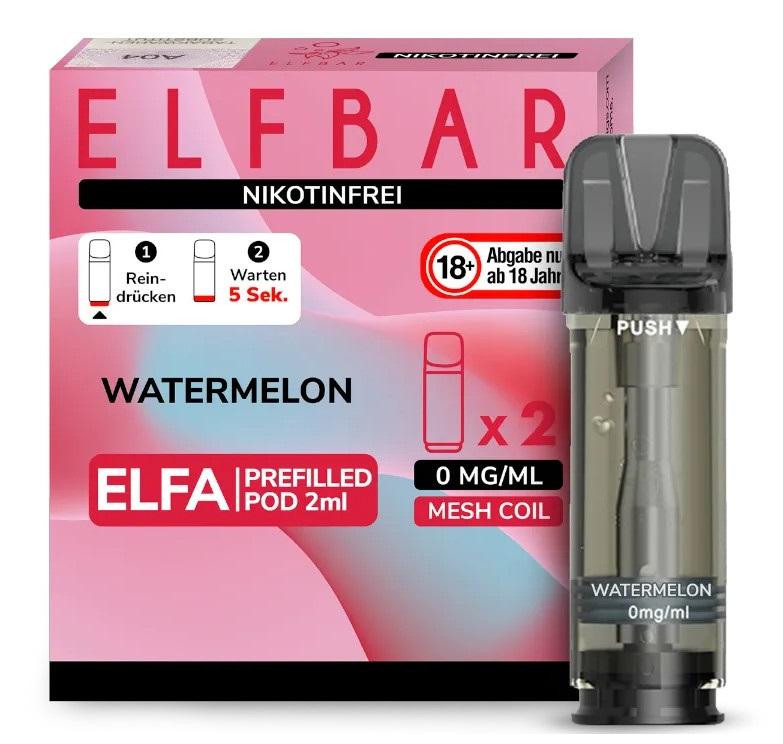 Elfbar ELFA Pod Watermelon nikotinfrei 1 Packung 2 Stück
