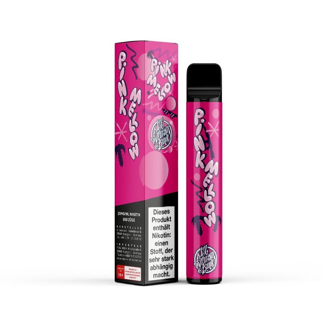 Rosa Einweg E-Zigarette 187 Strassenbande Pink Mellow mit passender rosa Verpackung und bis zu 600 Zügen, 1 Packung.