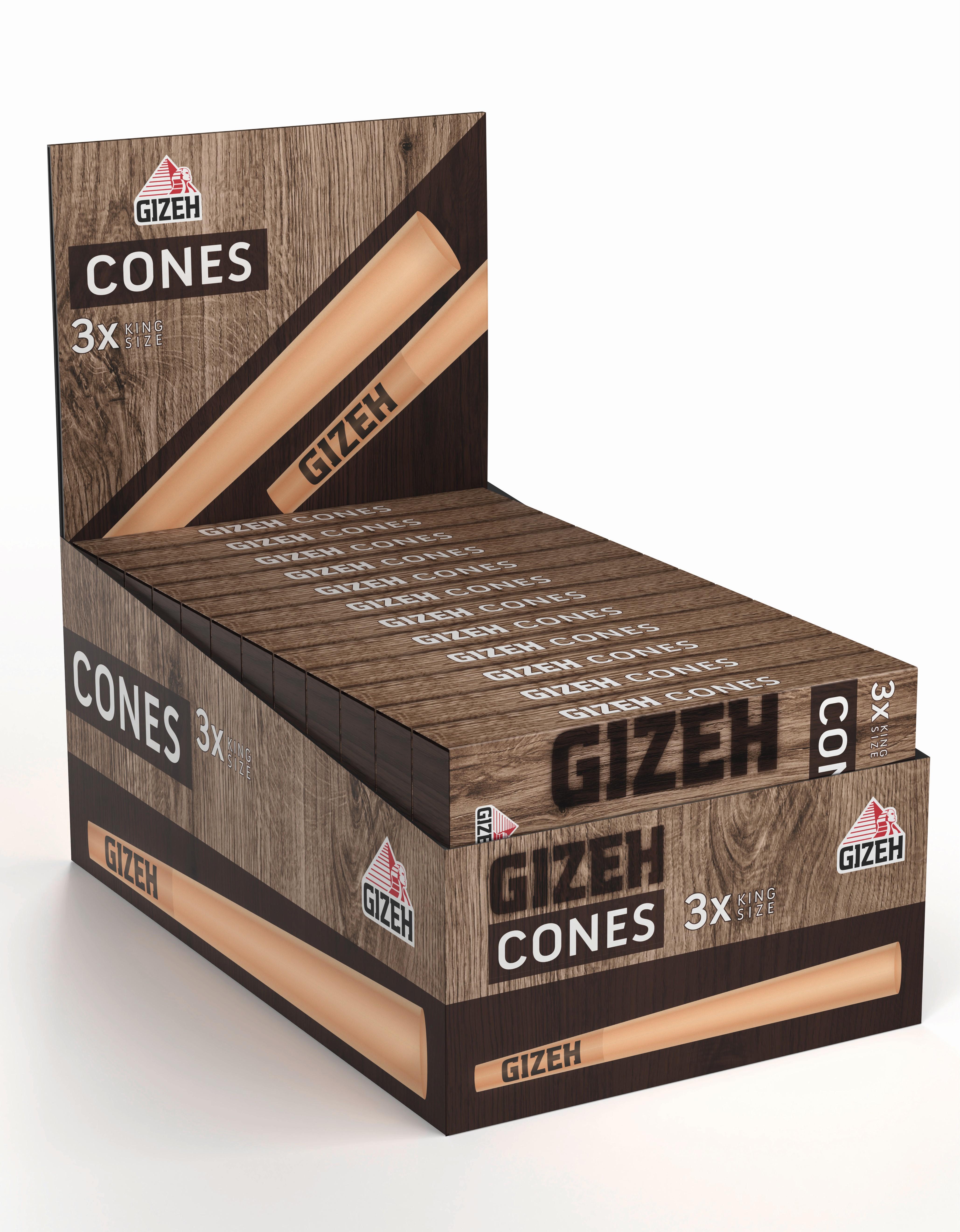 Gizeh Brown Cones + Tip 1 Gebinde 24x3 Stück