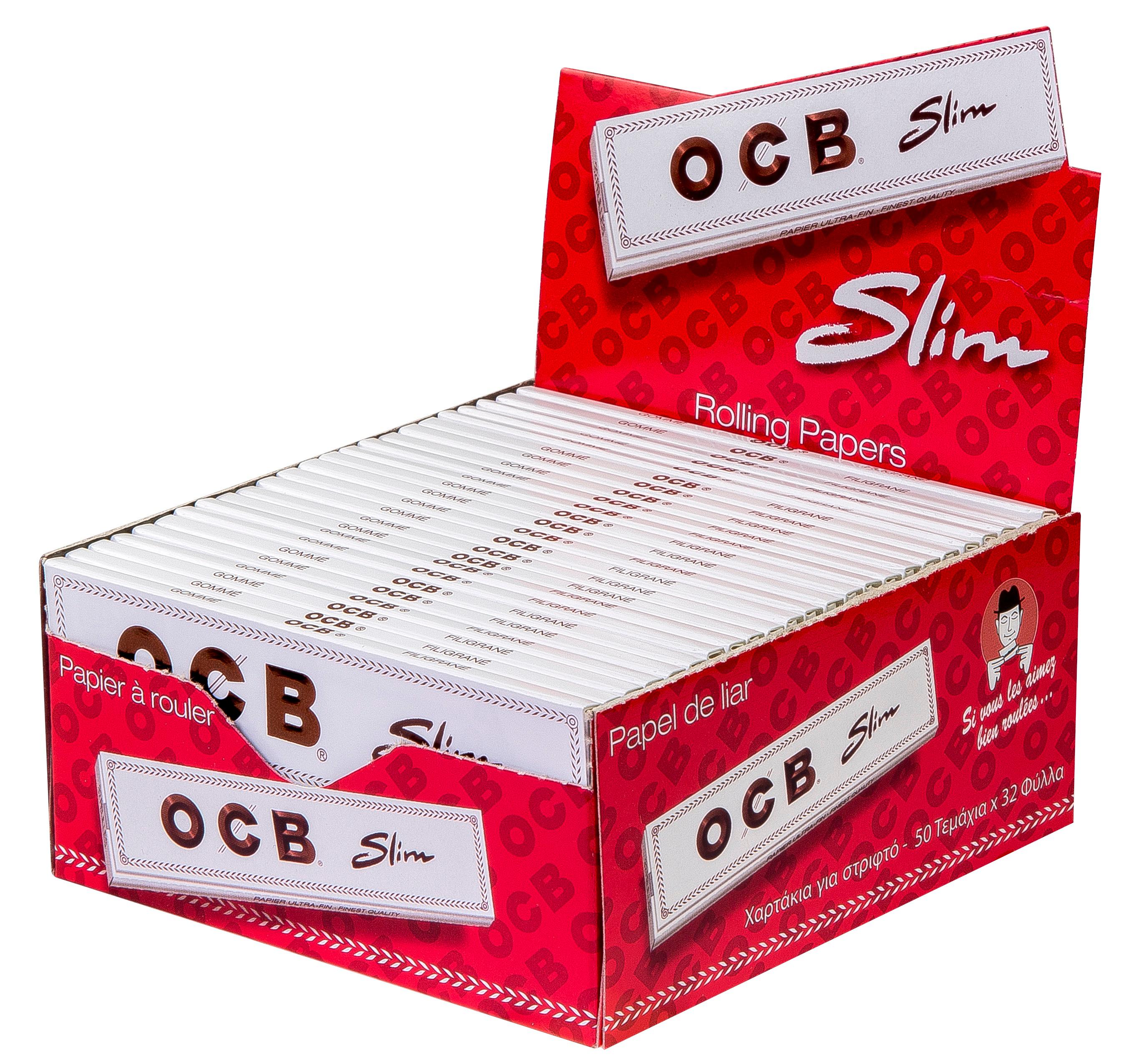 OCB Zigarettenpapier Weiß Long Slim 1 Stange 50x32 Stück