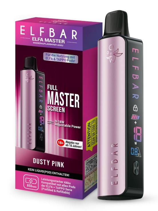 Elfa Master Akku Pod-System Dusty Pink von ELFA by Elfbar mit 850mAh Akku und Farbdisplay, 1 Packung.
