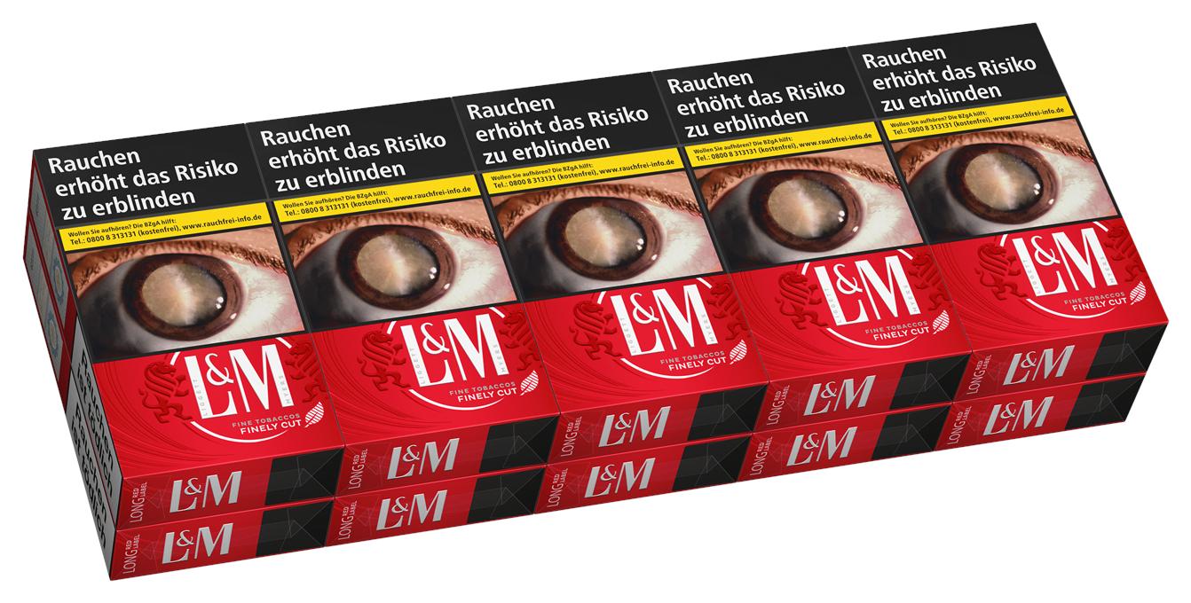 Eine Stange L&M Red Long Zigaretten von L&M mit 10 Packungen á 20 Stück.
