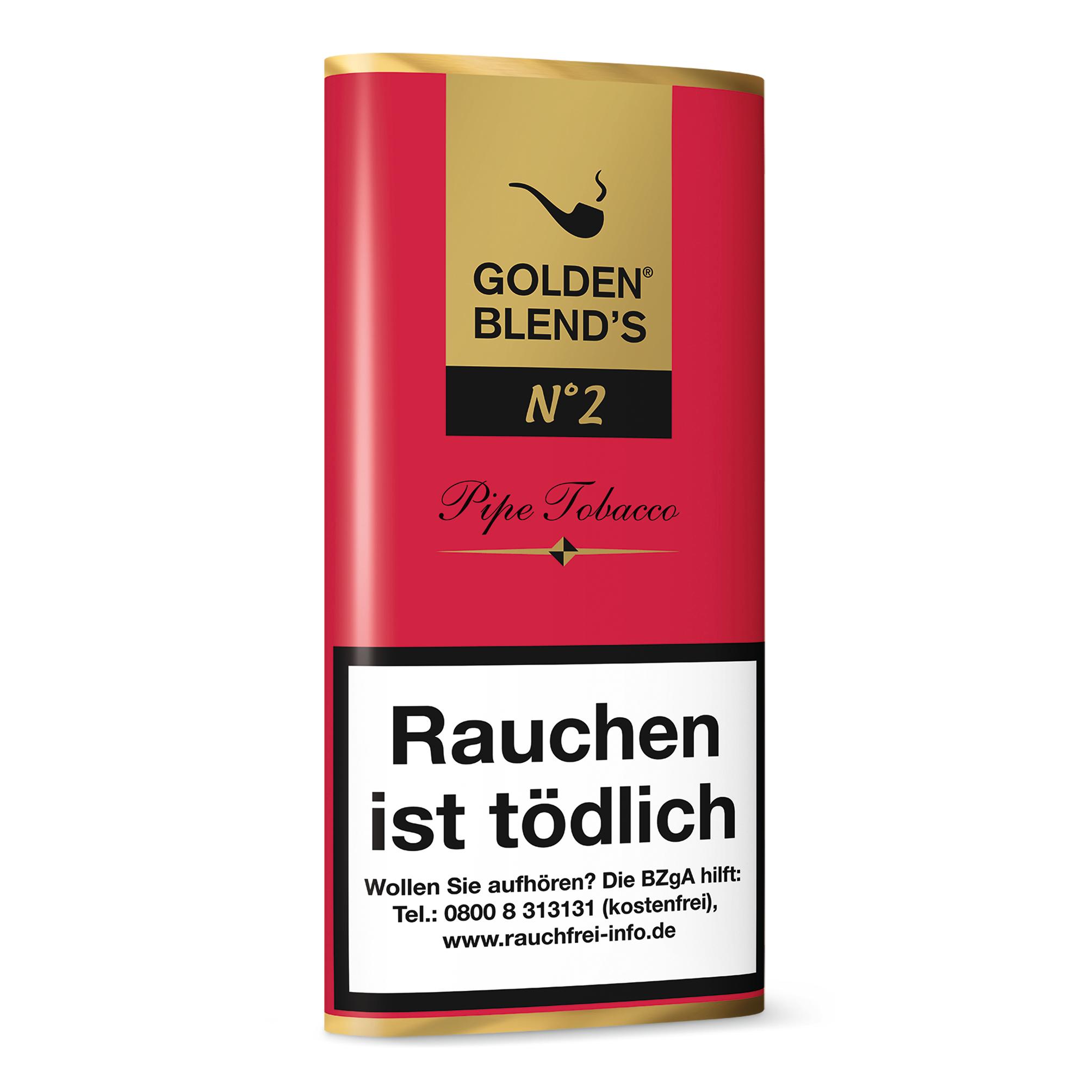 Rote 50-Gramm-Packung Golden Blend's No. 2 Pfeifentabak Black Cherry, eine aromatische Mischung mit Virginia-, Burley- und Black Cavendish-Tabaken im Wild Cut.