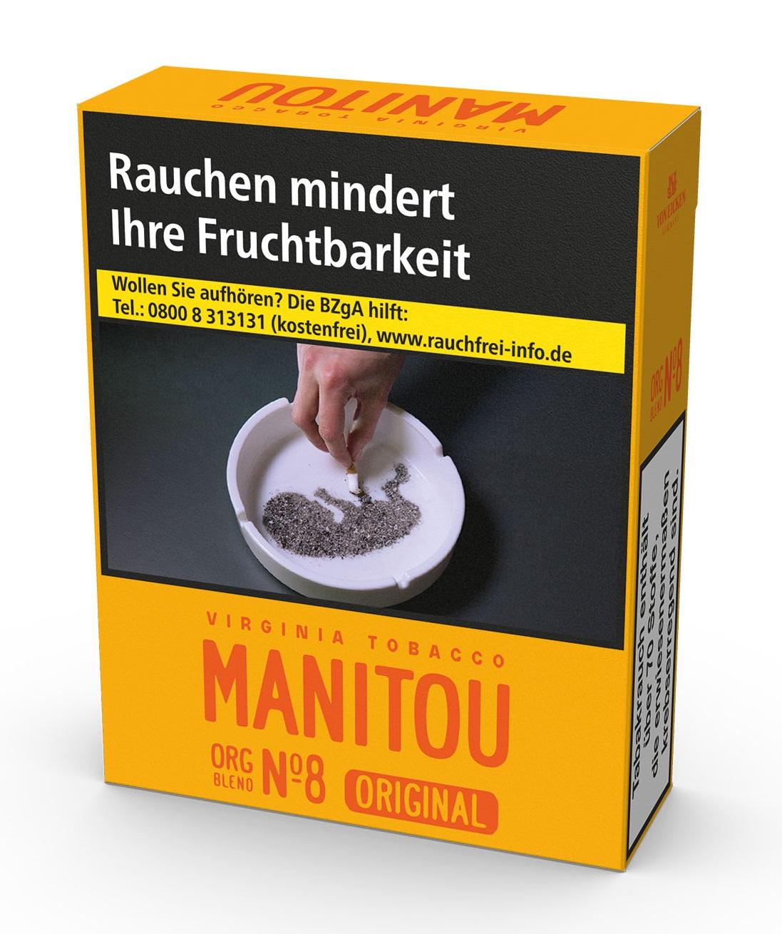 Manitou Zigaretten Organic No. 8 Gold  1 Stange 8x25 Stück