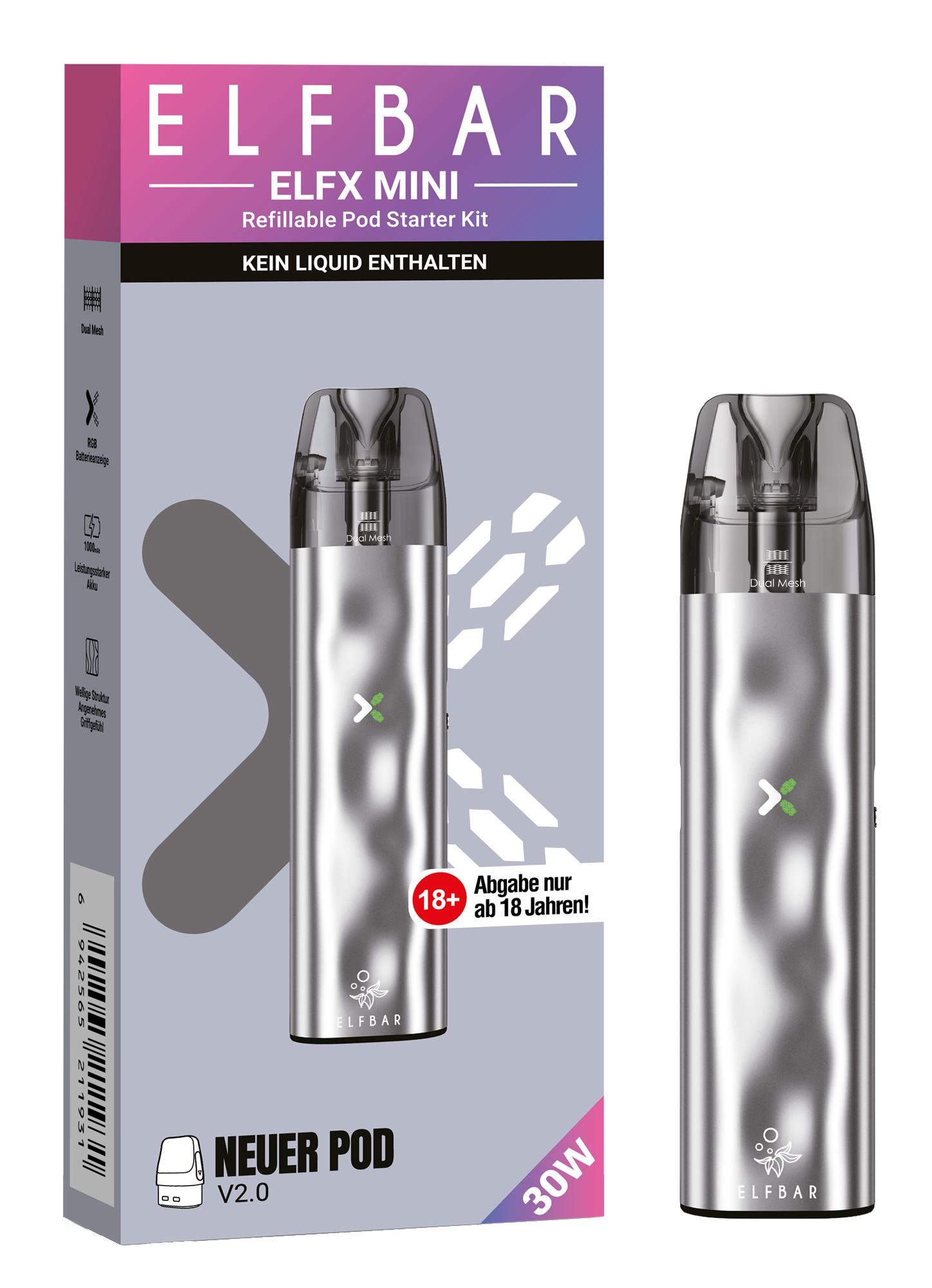 Elfbar Elfx Mini Set Silver 1 Packung 1 Stück