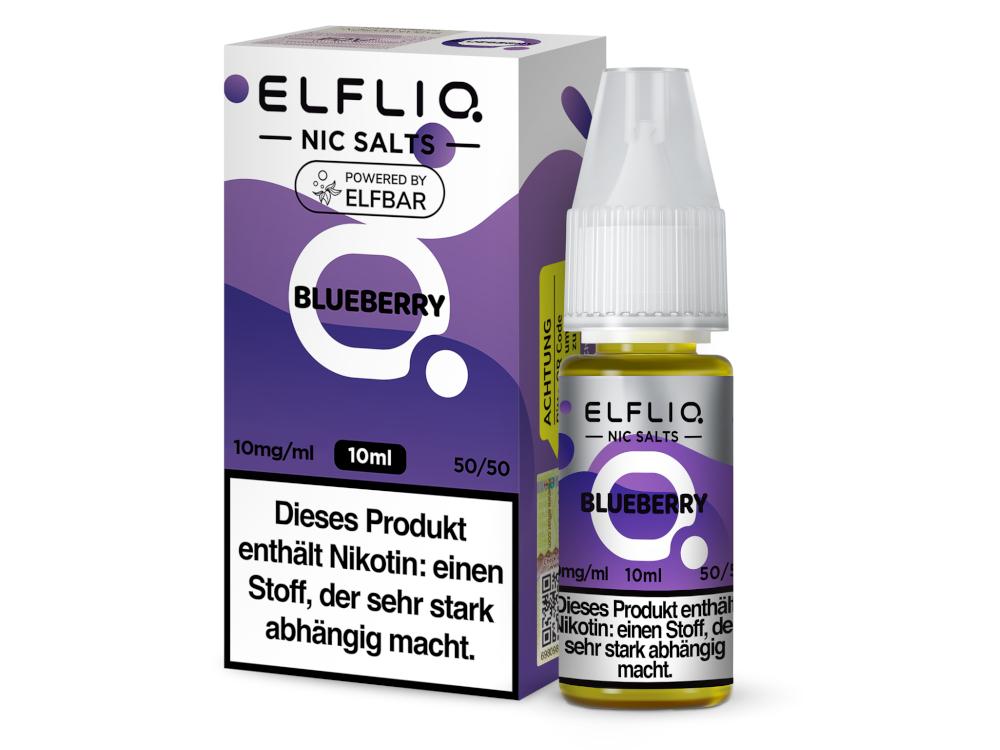 ELFLIQ NIC Salts 10mg/ml in Flasche und zugehöriger Verpackung, 1 ml.