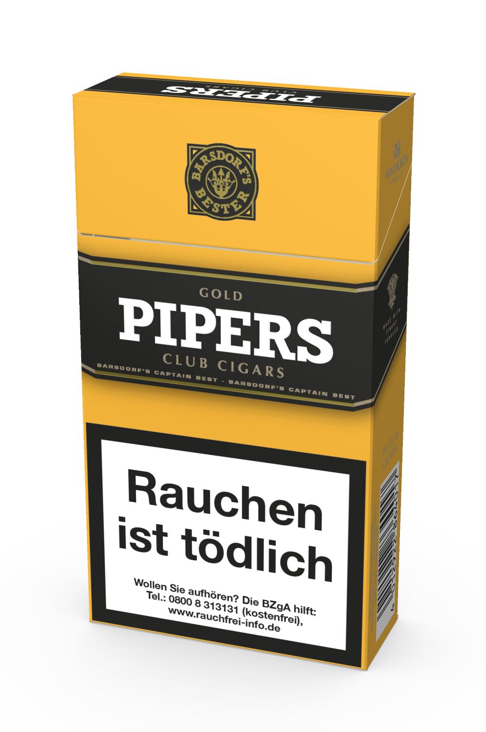Pipers Little Cigars Gold (Vanilla) 1 Packung 10 Stück