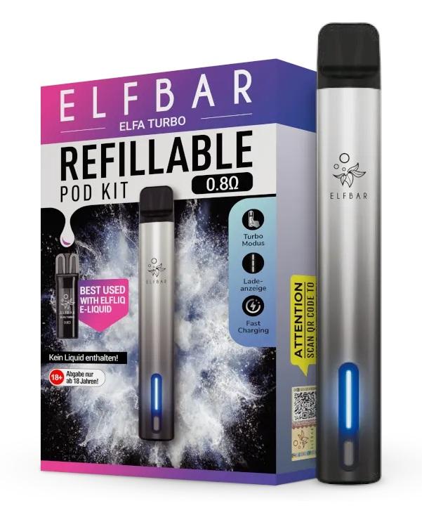 Elfbar ELFA TURBO Set Aurora Schwarz 1 Packung 1 Stück